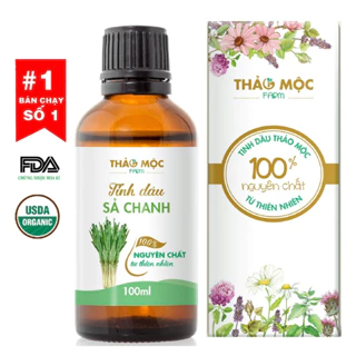 Tinh dầu Sả Chanh Thảo Mộc, nguyên chất 100% từ thiên nhiên, xông phòng, thơm phòng, thư giãn, đuổi muỗi, giải cảm