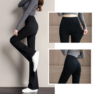 Quần ống loe chất umi Hàn co giãn 4 chiều, Quần legging loe Loza LQ034210