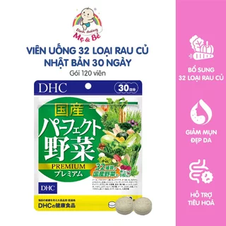 Viên uống Rau củ DHC chứa 32 loại rau củ, giảm táo bón, giảm nóng trong gói 120 viên (30 ngày)