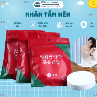 Cái Khăn tắm viên nén du lịch cotton- Loại dày xịn, kích thước 70x140_1 CÁI