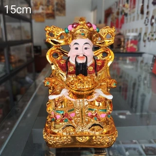 Tượng Thần Tiền Xi Vàng cao 15cm