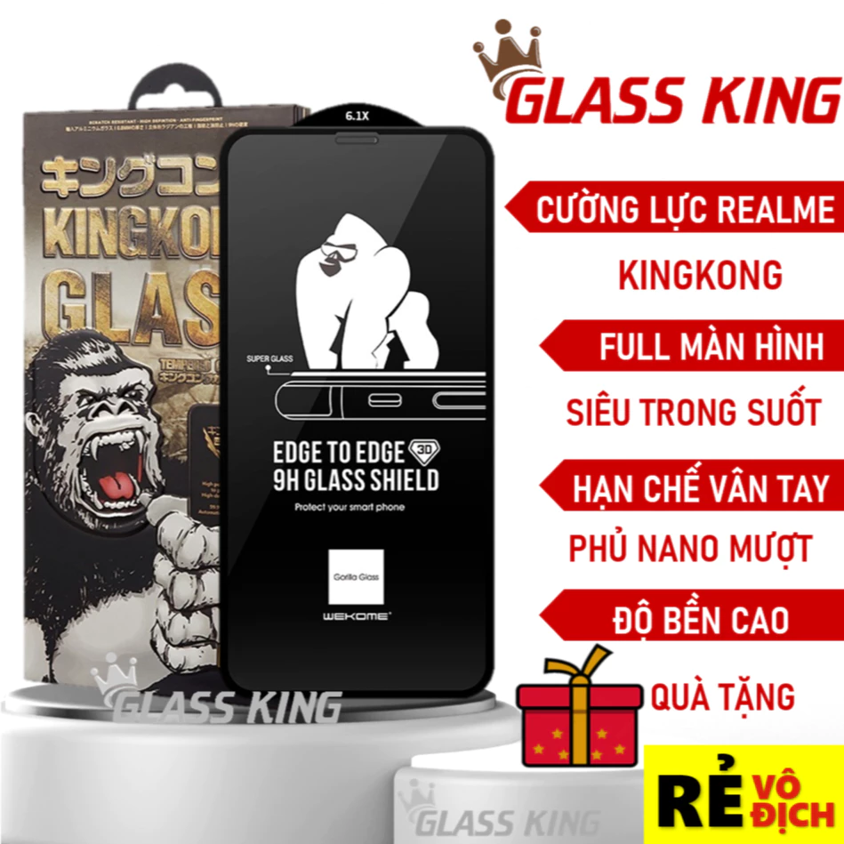 Kính cường lực Kingkong Realme C67 C51 C53 C55 Note 50 C30s C33 C35 C11 C12 C15 C17 C20 C21y C25y 3 4 5 6 7 8 9 9i 10 11