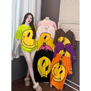 Áo thun cotton loại đẹp Dreww mặt cười siêu hót full màu full size