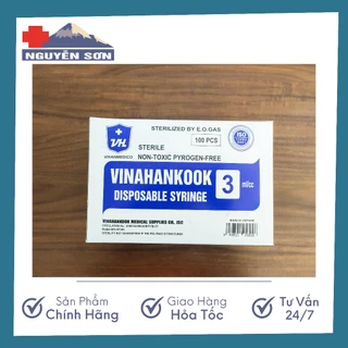 Bơm Tiêm 3ml/cc Sử Dụng 1 Lần - Hộp 100 cái