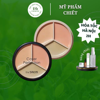 Bảng che khuyết điểm triệt sắc 3 ô đa năng The Saem Cover Perfection Triple Pot