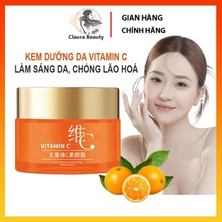 Kem Dưỡng Trắng Da Mặt Vitamint C Dưỡng Trắng Da Nâng Tone Cấp Ẩm Trẻ Hóa Làn Da Giảm Nhăn Vết Nám Thâm Sạm - Claura Bea