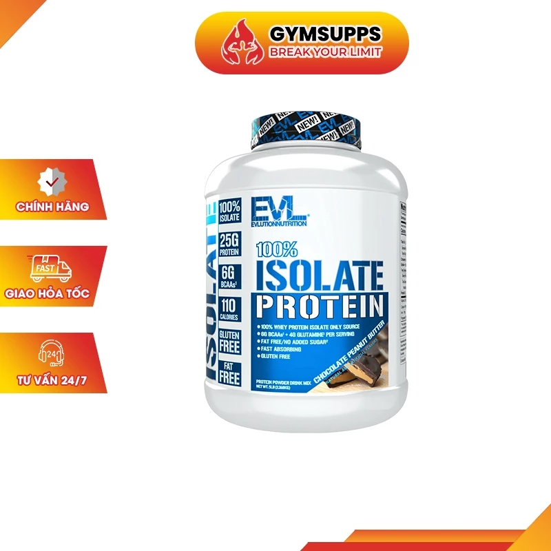 Sữa Tăng Cơ Bắp Whey Protein EVL 100% ISOLATE WHEY  5Lbs (2.3kg)