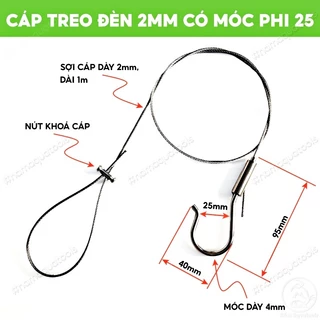 Bộ Cáp Treo Đèn Dày 2mm Có Móc Phi 25 | Cáp Treo Đèn LED | Bộ Cáp Treo Đèn LED, Đèn Hồ Cá Thuỷ Sinh, Đèn Máng Dân Dụng