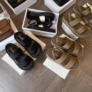 [Hàng QC fullbox] Giày sandal nữ 2 quai đế bánh mỳ siêu êm