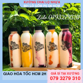 50 chai nhựa pet 330ml dáng tròn kèm tem thank you ❤