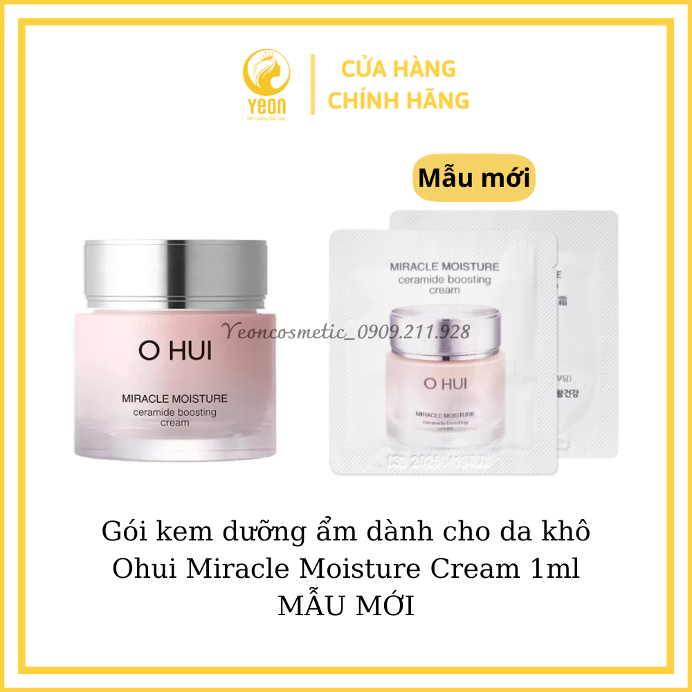 Gói kem dưỡng ẩm Ohui Miracle Moisture Cream 1ml dành cho da khô_𝗬𝗲𝗼𝗻 𝗰𝗼𝘀𝗺𝗲𝘁𝗶𝗰𝘀