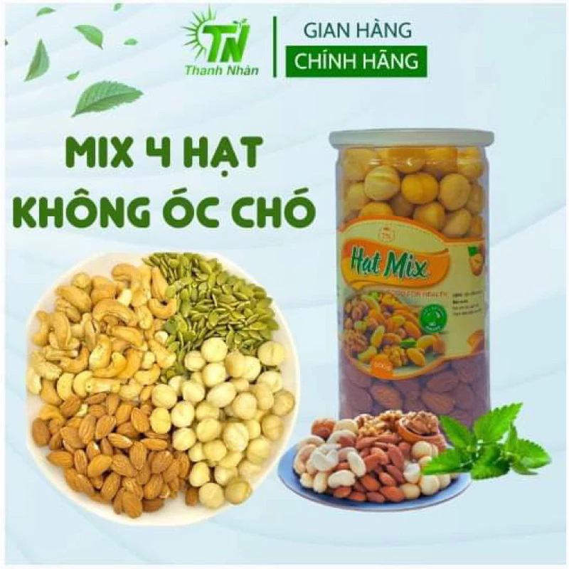 Hạt Dinh Dưỡng Mix 4 Siêu Hạt Điều, Macca, Hạt Bí Xanh, Hạnh Nhân (Không Óc Chó) Tốt Cho Sức Khỏe 500g