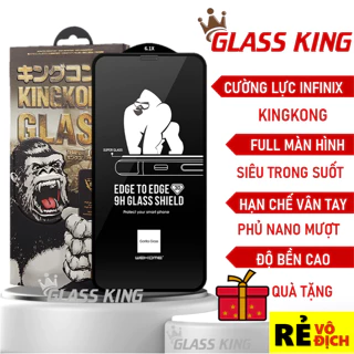 Kính cường lực Kingkong Infinix hot 4i/ hot 40 pro/ hot 30/ note 30/ hot 30i trong suốt full màn hình phủ nano cao cấp