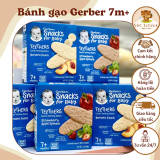 Sóc Sicula Bánh ăn dặm Gerber Bánh gạo ăn dặm cho bé 7 tháng dễ tan dễ cầm nắm