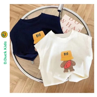 Áo Sát Nách Bé Trai Chất Cotton In Hình Chú Gấu Đội Mũ D.DUCK_KIDS, Áo Ba Lỗ Cho Bé Từ 8-27kg