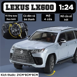 Mô hình xe kim loại Lexus LX600 có kính cửa mở tất cả cửa tỉ lệ 1:24 Chimei model OT126 OT349