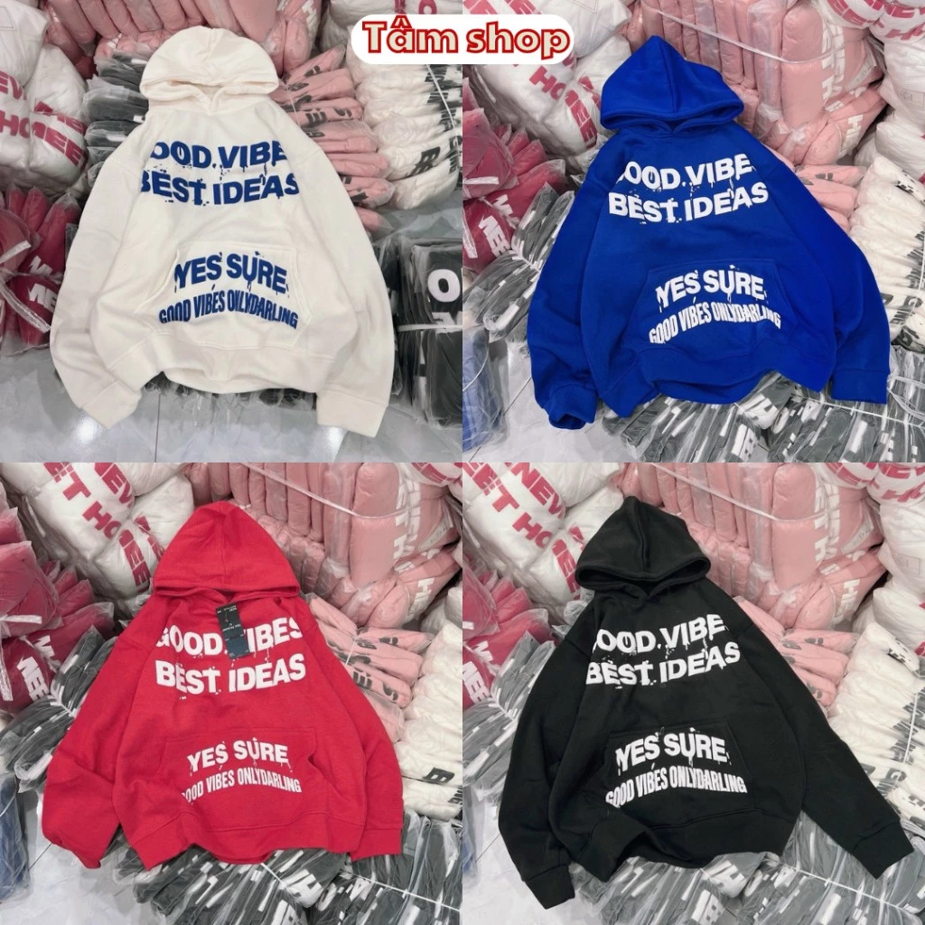 Áo Hoodie Nam Nữ GOOD VIBES Local Brand Thu Đông Hè Dài Tay nỉ bông form rộng oversize SSL