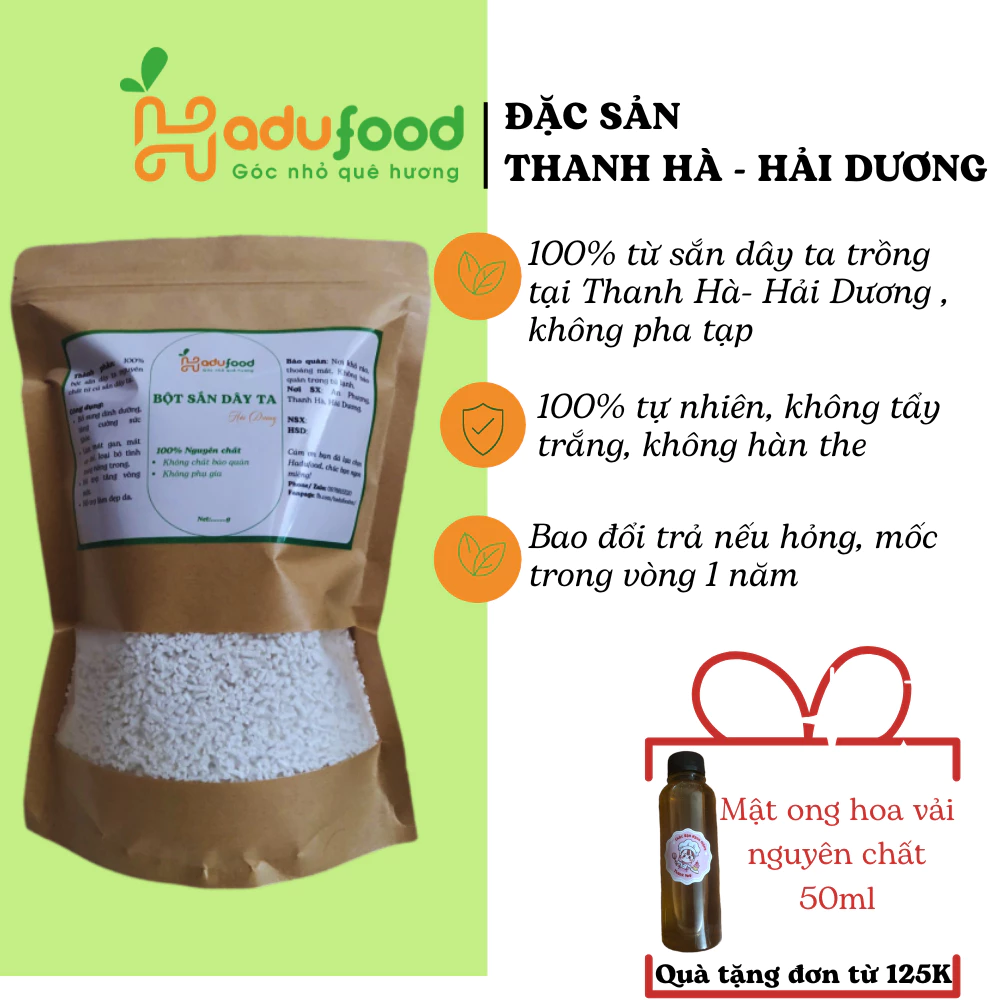 [VỤ 2024 - Nhà trồng - Nhà làm] Tinh bột sắn dây Thanh Hà Hải Dương, 100% nguyên chất - HADUFOOD