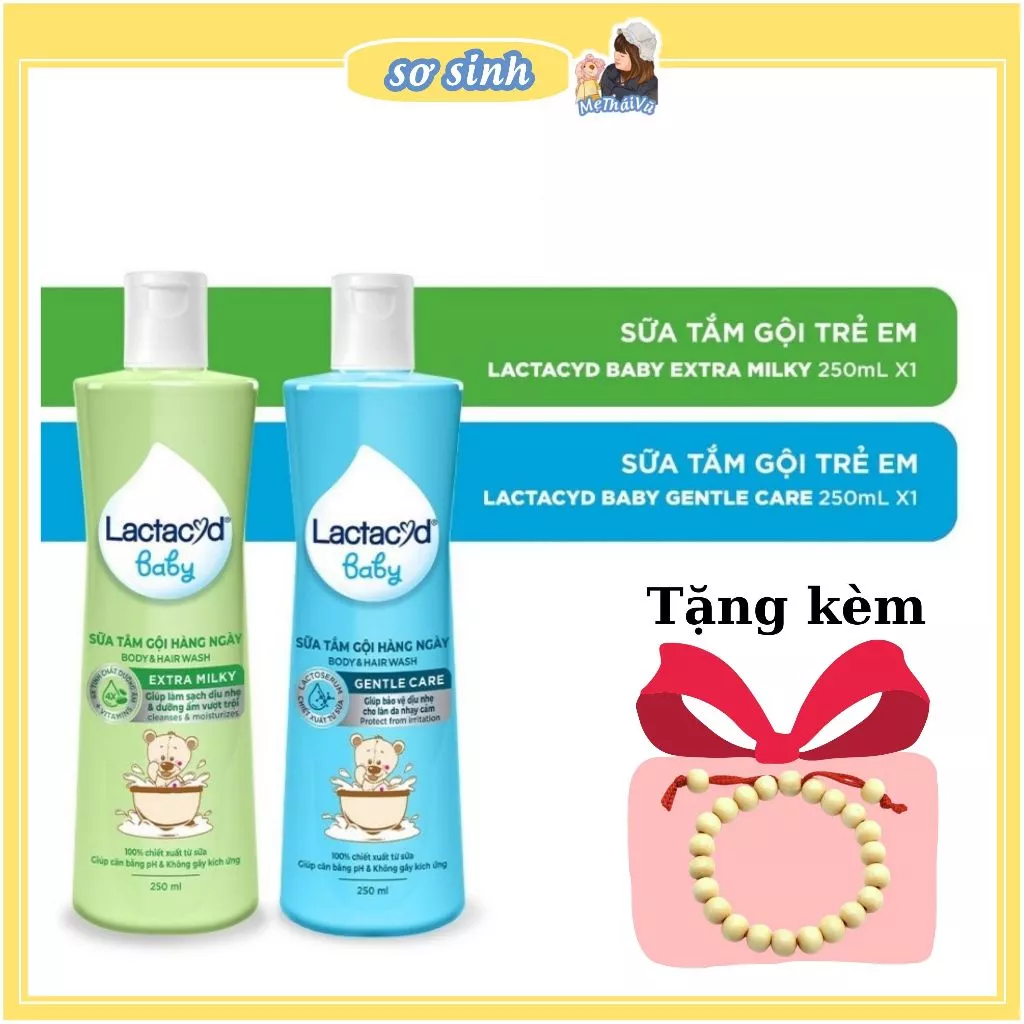 Sữa tắm gội Lactacyd Baby cho bé 250ml tặng kèm vòng dâu tằm methaivu