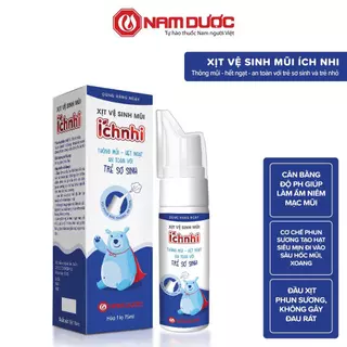 Xịt Vệ Sinh Mũi Ích Nhi 75ml cho bé từ sơ sinh