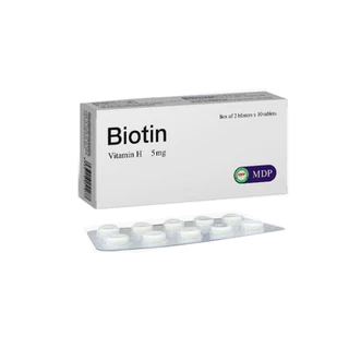 Viên uống Biotin (Vitamin H, B5) MDP giúp da đẹp mịn màng, bảo vệ tóc, giảm rụng, tóc, móng chắc khoẻ