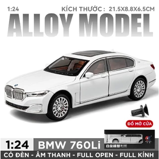 Mô hình xe ô tô Bmw 760Li có âm thanh có đèn mở tất cả cửa tỉ lệ 1:24 Chezhi OT191