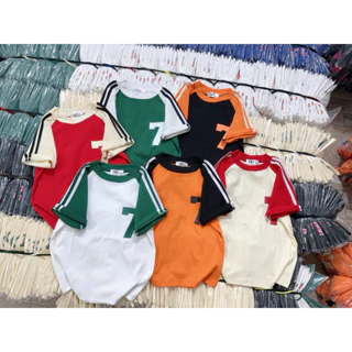 Áo thun babytee phối [ sọc tay ] số 7 Uyên Nguyễn Store