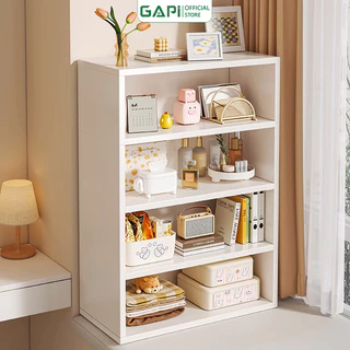 Kệ sách đa năng chất liệu gỗ MDF màu full trắng decor góc làm việc cực đẹp thương hiệu GAPI - GA30