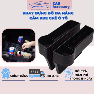 Khay Đựng Đồ Đa Năng Cắm Khe Ghế Ô Tô, Hộc Để Đồ Cao Cấp Trên Xe Hơi - Long Vu Auto