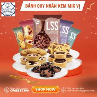 [Sẵn Hàng Mới ] 1kg Bánh Quy Nhân Kem Socola cherry hình gấu dễ thương LSS mix 5 vị thơm ngon nhiều lựa chọn