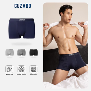 COMBO 2 quần lót Boxer nam Guzado Mẫu Cotton Co Giãn Thoải Mái,Hút Ẩm Kháng Khuẩn Tốt CB2GBX01