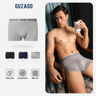 Quần Boxer Nam Guzado Mẫu Cotton Bamboo Kháng Khuẩn Cực Tốt,Co Giãn Thoải Mái GBX02