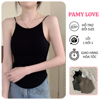 Áo Yếm Pamy Love Hai Dây Sexy, Áo 2 Dây Cổ Yếm Chất Thun Lạnh Có Đệm Ngực Dành Cho Nữ