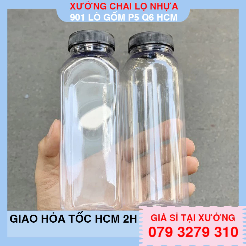 COMBO 50 chai nhựa 330ml đựng chè dưỡng nhan nắp có grati