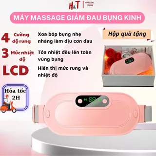 Máy chườm bụng kinh, Máy rung giảm đau massage nén nóng hồng ngoại 4 mức độ rung làm ấm tử cung, dịu cơn đau cho bạn gái