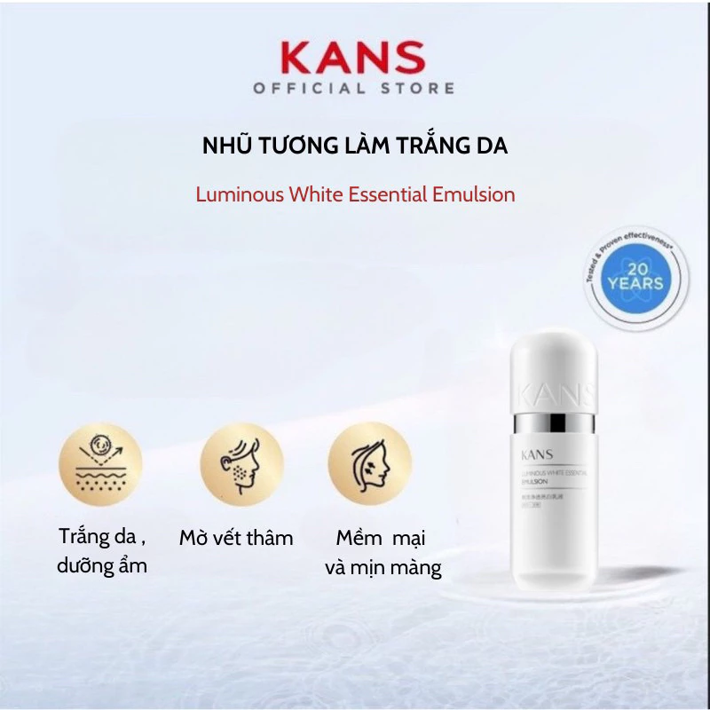 Nhũ tương trắng da,mờ thâm kans 100ml