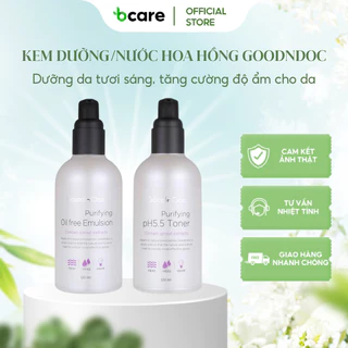 Kem dưỡng da tươi sáng Goodndoc Purifying Oil - Free Emulsion / nước hoa hồng Goodndoc Purifying pH 5.5 Toner 120ml