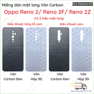 Miếng dán mặt lưng skin carbon Oppo Reno 2 / Reno 2F / Reno 2Z