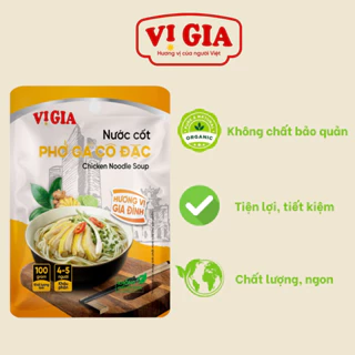 Nước Cốt Phở Gà cô đặc Vị Gia 100g, thơm ngon chuẩn vị, an toàn, tiết kiệm, 100% nói không với chất bảo quản.Vị Gia Food