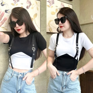 Áo Thun Croptop Tay Ngắn Yếm 14