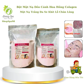 Bột Mặt Nạ Dẻo Cánh Hoa Hồng | Gói 500g 1000g Mặt Nạ Noa Hồng Cánh Colagen.