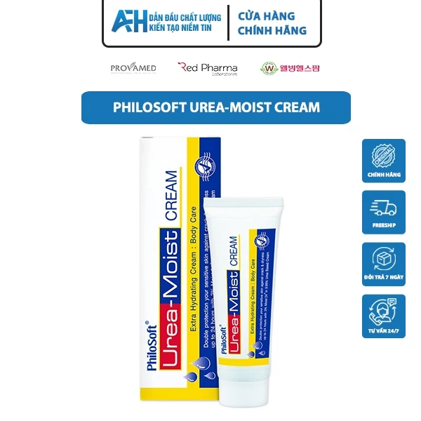 [Chính hãng] Kem thoa cho da khô, vảy, bong tróc vảy nến, da tiểu đường - PHILOSOFT UREA-MOIST CREAM