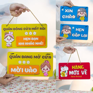 MẪU MỚI Bảng gỗ Hàng mới về, Đóng mở cửa decor trang trí cửa hàng, shop, quán dễ thương