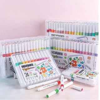 Bút Màu Vẽ Acrylic Marker 12/24/36/48/60 Màu Chuẩn, dùng để vẽ vải/giày/tường/giấy/da/ly Fullbaby