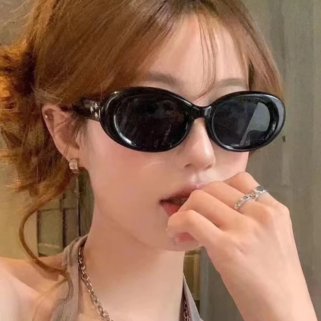 Kính mắt thời trang oval nữ nam HH02, Kính râm hiphop retro tròn du lịch đi biển chống nắng UV400 FERADO