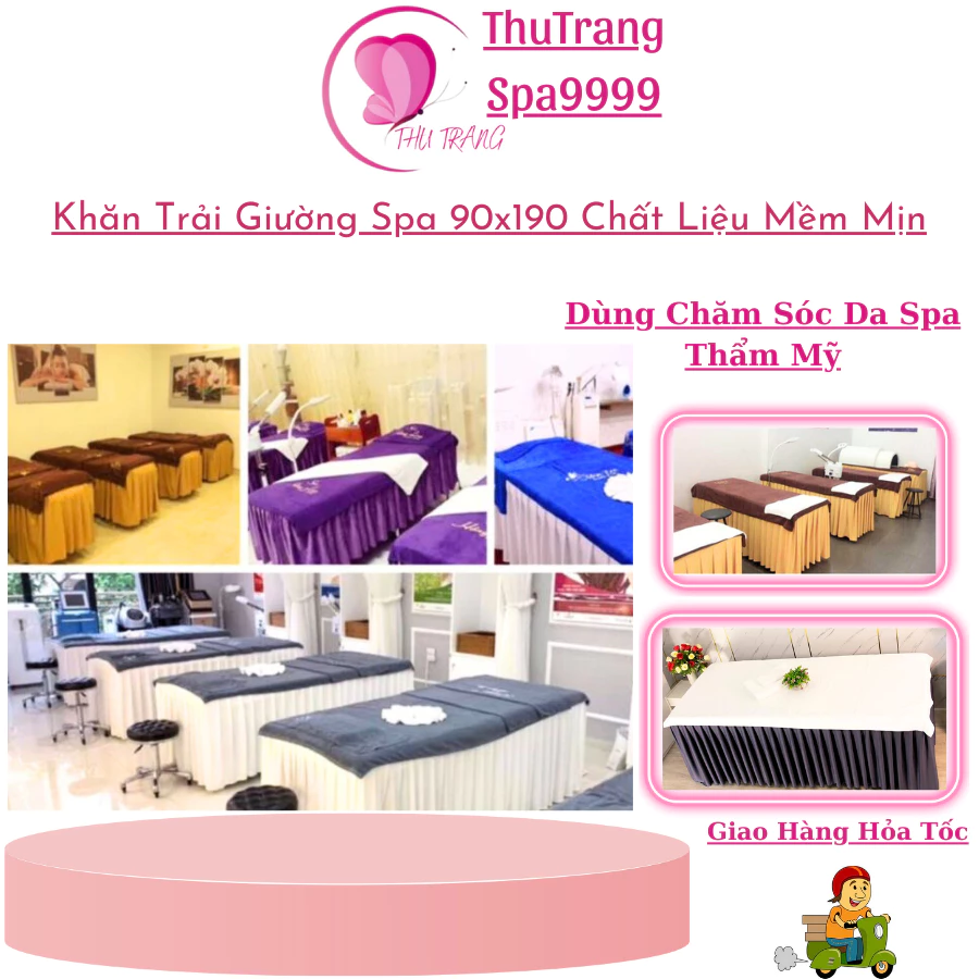 Khăn Trải Giường Spa Khăn Tắm KT 90x190, Kèm Đắp Giường | Loại Dày Mềm Mịn Đủ Màu Sắc Chất Liệu Vải Cotton Co Giãn