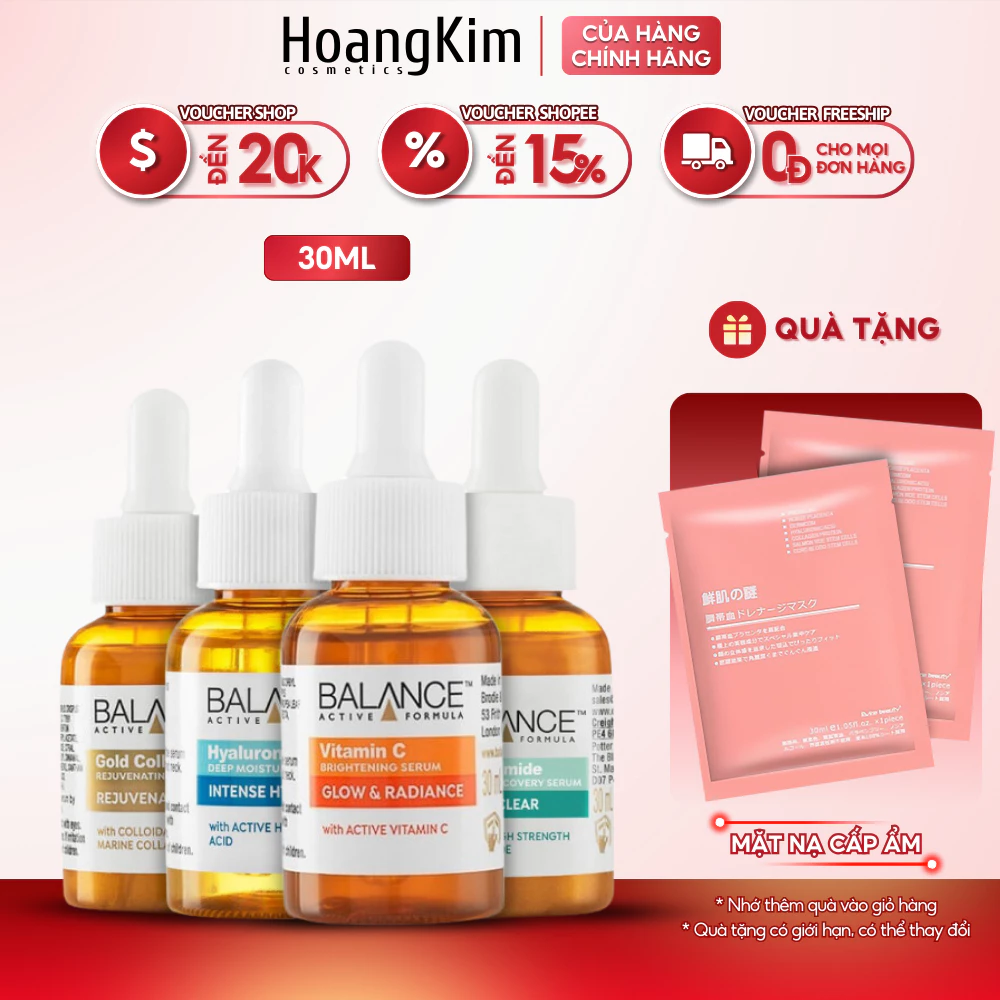 Tinh chất Balance Active Formula 30ml, Serum dưỡng trắng da, cấp ẩm, tái tạo da, sạch mụn hết thâm Balance