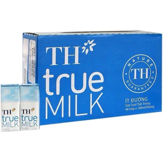 Thùng sữa TH true Milk hộp to 180ml . Loại có đường / ít đường( date luôn mới)