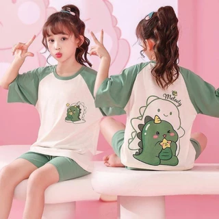 Set bộ thun cotton ngắn tay 4 màu cực xinh in hình Khủng Long béo cho bé từ 9-52Kg (MÃ NGAN033)