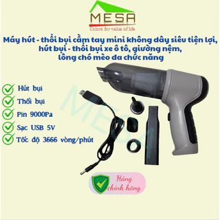 Máy Hút Bụi Mini 2 Chức Năng Vừa Thổi Và Hút Siêu Mạnh, Nhỏ Gọn Cầm Tay, Không Dây Lực Hút 6000Pa, Pin Sạc Tiện Lợi